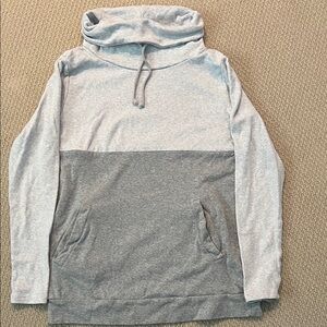 Nursing Queen Light and Dark Gray Cowl Neck Hoodie